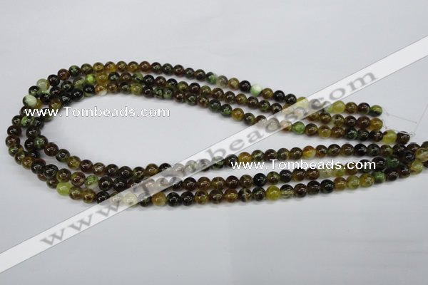 CAG4831 15 inches 6mm round dragon veins agate beads wholesale