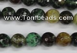 CAG4853 15 inches 10mm faceted round dragon veins agate beads