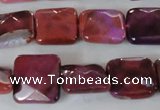 CAG4874 15 inches 14*14mm faceted square fire crackle agate beads