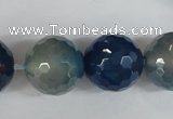 CAG5008 15.5 inches 18mm faceted round agate gemstone beads wholesale