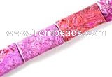 CAG514 15 inches 12*20mm rectangle fuchsia crazy lace agate beads