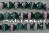 CAG5142 15 inches 8mm faceted round tibetan agate beads wholesale