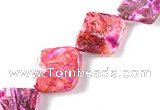 CAG515 15 inches 16*18mm rhombus fuchsia crazy lace agate beads