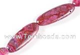 CAG518 15 inches 12*28mm oval  fuchsia crazy lace agate beads wholesale