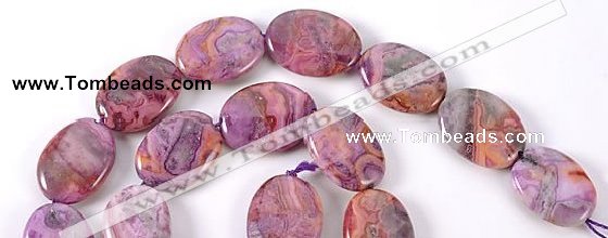 CAG530 15 inches 15*20mm oval purple crazy lace agate beads wholesale