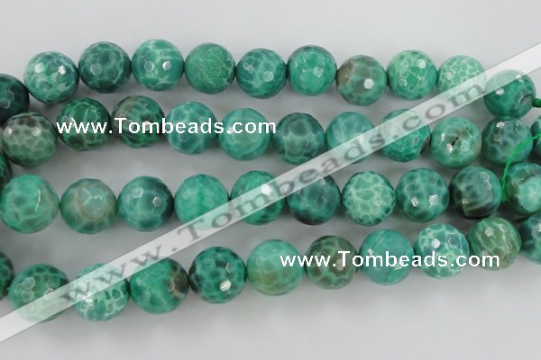 CAG5315 15.5 inches 16mm faceted round peafowl agate gemstone beads