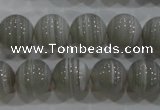 CAG5323 15.5 inches 12mm round grey line agate beads wholesale