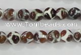 CAG5338 15.5 inches 8mm faceted round tibetan agate beads wholesale