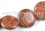 CAG541 15 inches 20mm coin mahogany crazy lace agate beads wholesale
