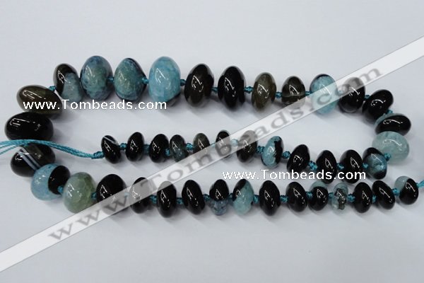 CAG5435 7*11mm – 15*22mm rondelle agate druzy geode agate beads