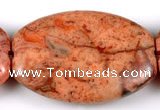 CAG545 15 inches 25*35mm oval mahogany crazy lace agate beads