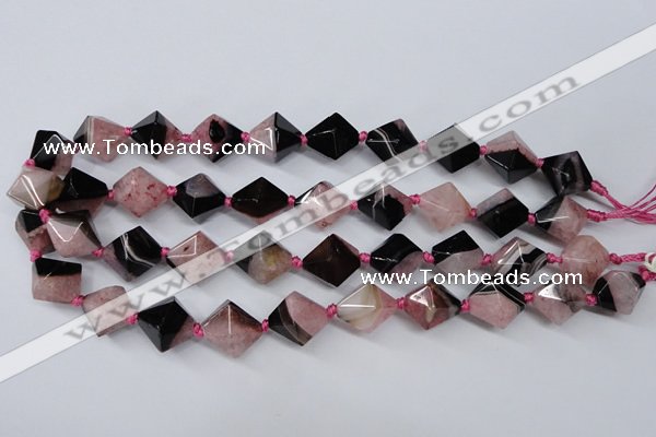 CAG5496 15.5 inches 18*18mm faceted bicone agate gemstone beads