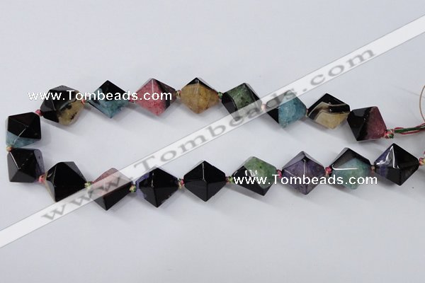 CAG5501 15.5 inches 20*20mm faceted bicone agate gemstone beads