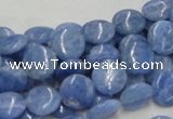 CAG558 16 inches 10mm flat round blue agate gemstone beads wholesale