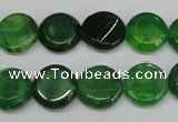 CAG5629 15 inches 12mm flat round dragon veins agate beads