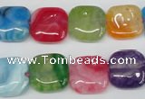 CAG5636 15 inches 14*14mm square dragon veins agate beads