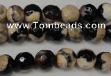 CAG5666 15 inches 6mm faceted round fire crackle agate beads