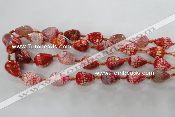 CAG5734 15 inches 15*20mm faceted teardrop fire crackle agate beads