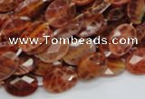 CAG574 15.5 inches 12*16mm faceted oval natural fire agate beads