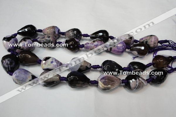 CAG5743 15 inches 15*20mm faceted teardrop fire crackle agate beads