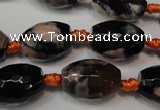 CAG5781 15 inches 12*16mm faceted rice fire crackle agate beads