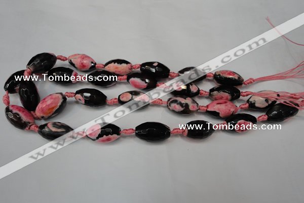 CAG5796 15 inches 13*22mm faceted rice fire crackle agate beads