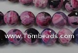 CAG5810 15 inches 10mm faceted round fire crackle agate beads