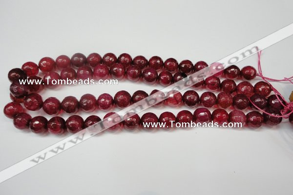 CAG5832 15 inches 12mm faceted round fire crackle agate beads