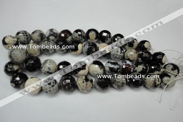 CAG5876 15 inches 18mm faceted round fire crackle agate beads
