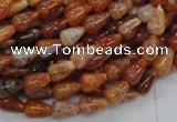 CAG592 15.5 inches 6*10mm teardrop natural fire agate beads