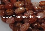 CAG600 15.5 inches 12*16mm faceted rice natural fire agate beads