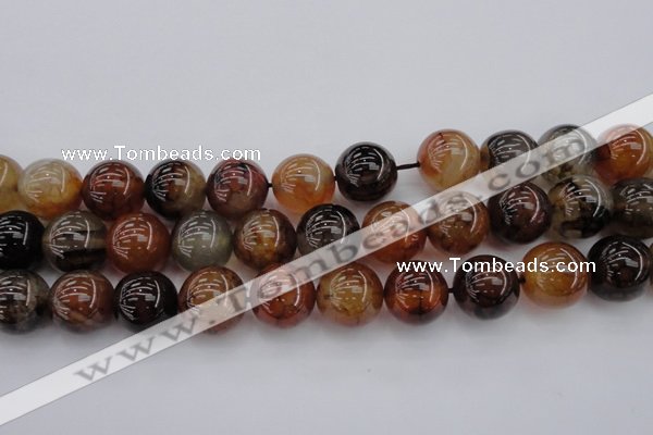 CAG6051 15.5 inches 20mm round dragon veins agate beads