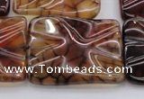 CAG6086 15.5 inches 30*30mm wavy square dragon veins agate beads