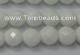 CAG6101 15.5 inches 6mm faceted round white agate gemstone beads
