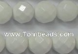 CAG6103 15.5 inches 10mm faceted round white agate gemstone beads
