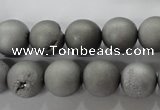 CAG6224 15 inches 12mm round plated druzy agate beads wholesale