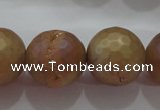 CAG6338 15 inches 20mm faceted round plated druzy agate beads