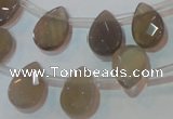 CAG6546 Top-drilled 10*14mm briolette Brazilian grey agate beads