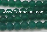 CAG6567 15.5 inches 6mm round matte green agate beads wholesale