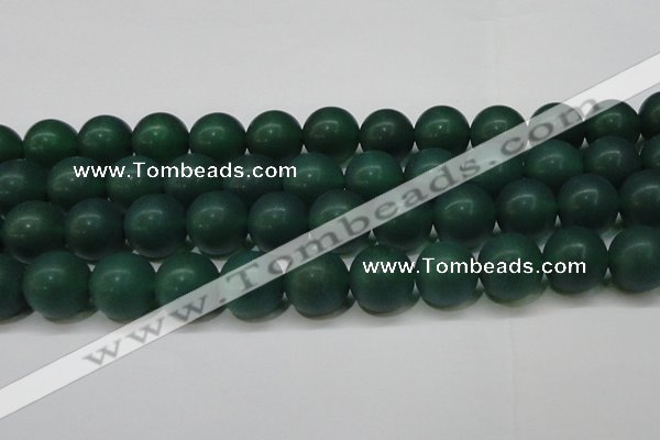 CAG6572 15.5 inches 14mm round matte green agate beads wholesale