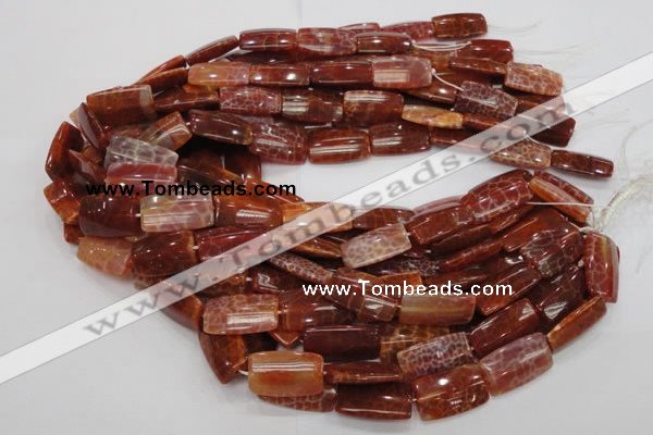 CAG667 15.5 inches 15*30mm rectangle natural fire agate beads