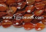CAG669 15.5 inches 10*14mm faceted flat teardrop natural fire agate beads