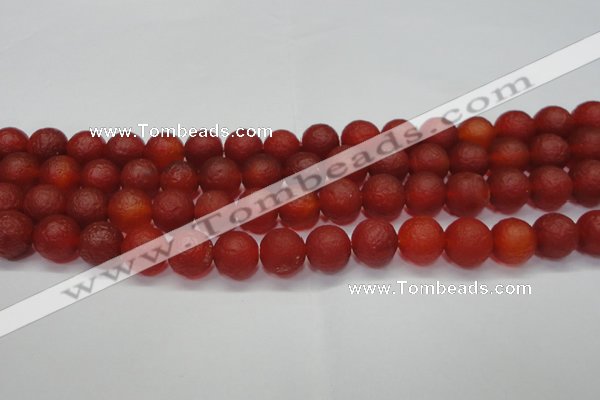 CAG6700 15 inches 8mm round red pilates agate beads