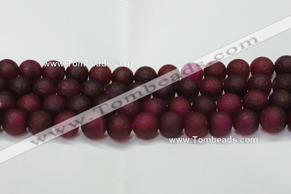CAG6713 15 inches 14mm round plum pilates agate beads