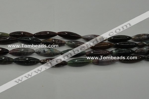 CAG6830 15.5 inches 10*30mm rice Indian agate beads wholesale