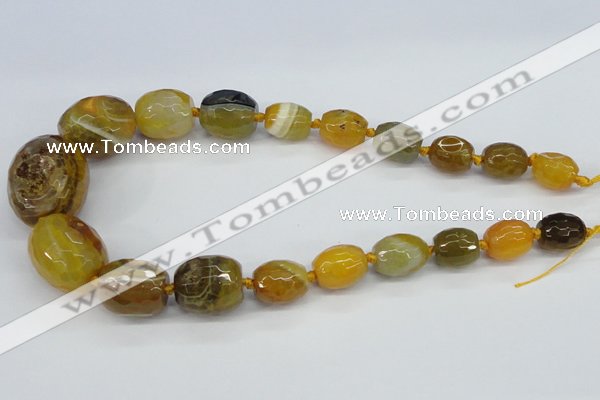 CAG6882 12*14mm - 25*30mm faceted drum dragon veins agate beads
