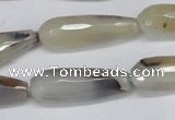 CAG6890 15.5 inches 10*30mm faceted teardrop line agate beads