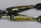CAG6901 15.5 inches 10*40mm faceted teardrop line agate beads