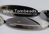 CAG6922 15.5 inches 20*55mm oval black line agate beads