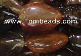 CAG695 15.5 inches 25*32mm flat teardrop dragon veins agate beads